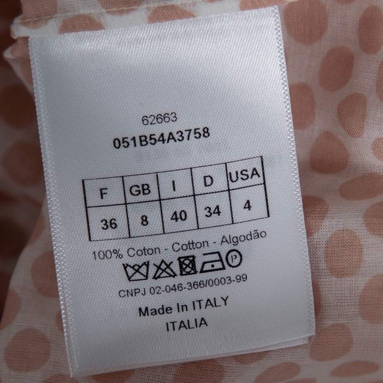 Pre Owned Dior Pink Polka Dotted Cotton Button Front Oversized Shirt S
