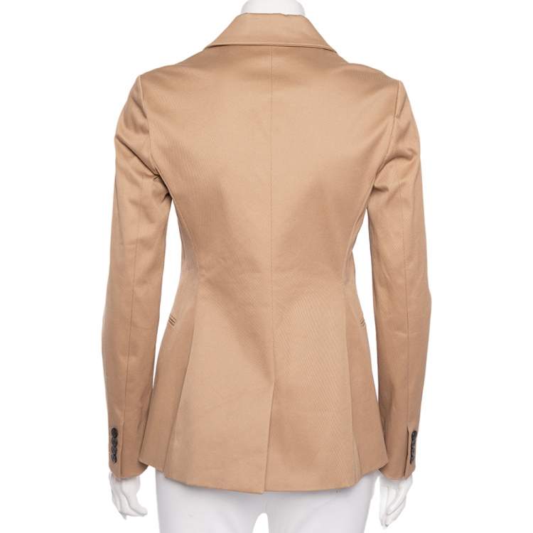Pre Owned Dior Beige Cotton Single Breasted Blazer S