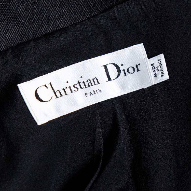 Pre Owned Christian Dior Black Wool & Mohair Double Breasted Blazer S