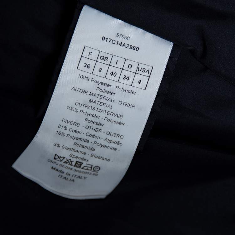 Pre Owned Dior Blue & Black Camouflage Patterned Synthetic Bomber Jacket S