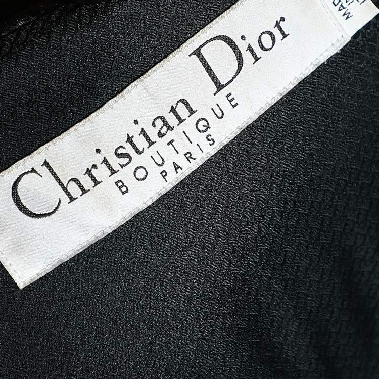 Pre Owned Dior Black Synthetic & Rabbit Fur Lined Corset Trimmed Jacket S