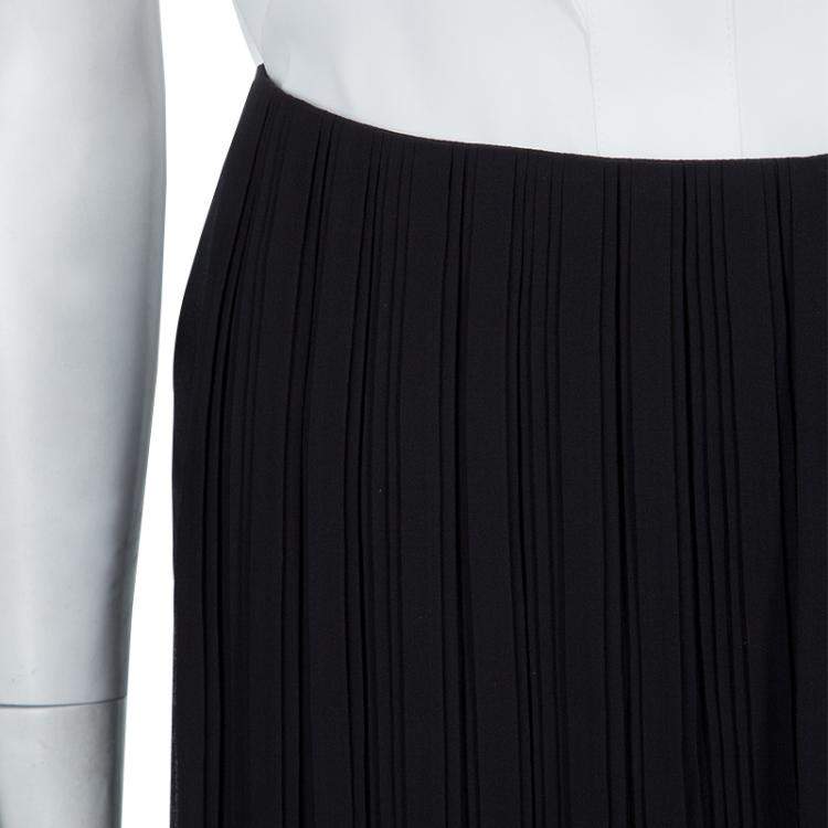Pre Owned Dior Black Pleated Skirt M