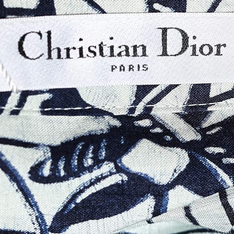 Pre Owned Dior Grey Printed Cotton Skirt S