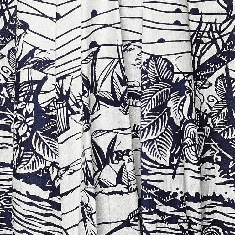 Pre Owned Dior Grey Printed Cotton Skirt S