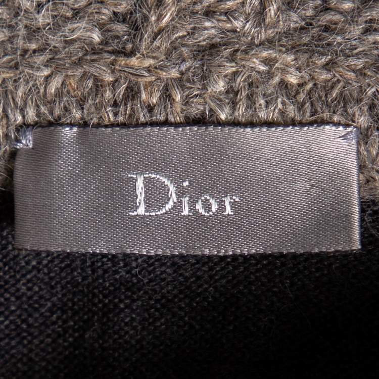Pre Owned Dior Grey Wool & Alpaca Knit Hooded Sweater XS