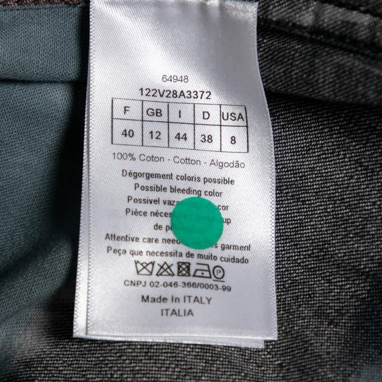 Pre Owned Dior Blue Tie-Dye Effect Cotton Palto Belted Jacket M