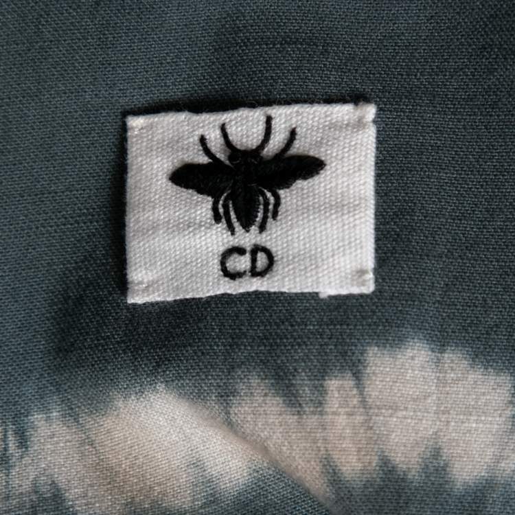 Pre Owned Dior Blue Tie-Dye Effect Cotton Palto Belted Jacket M