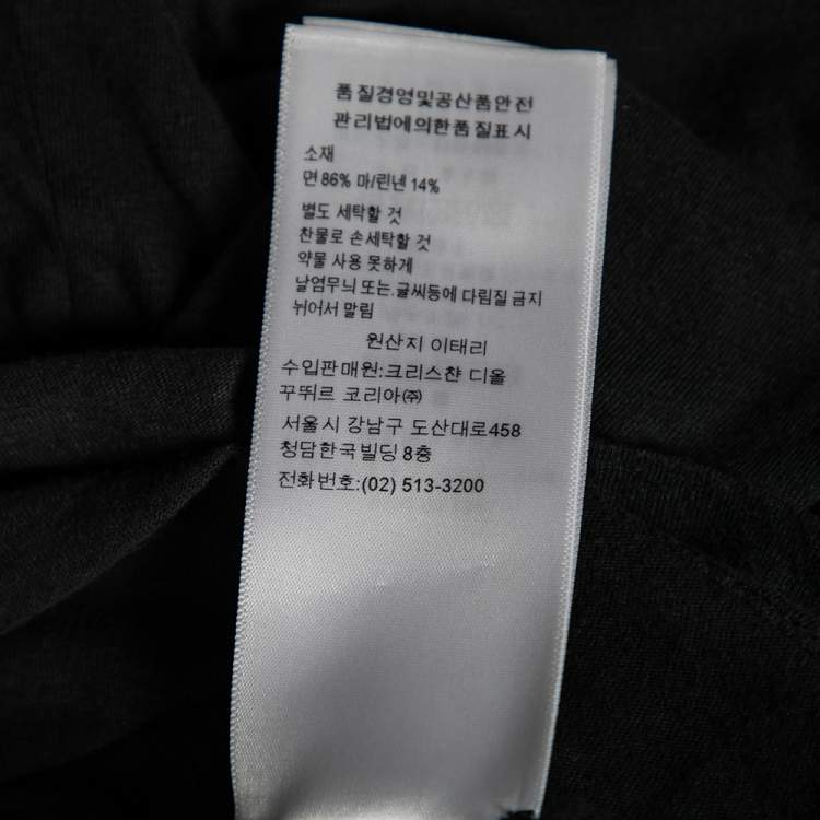 Pre Owned Dior Black Printed Cotton Short Sleeve T-Shirt M
