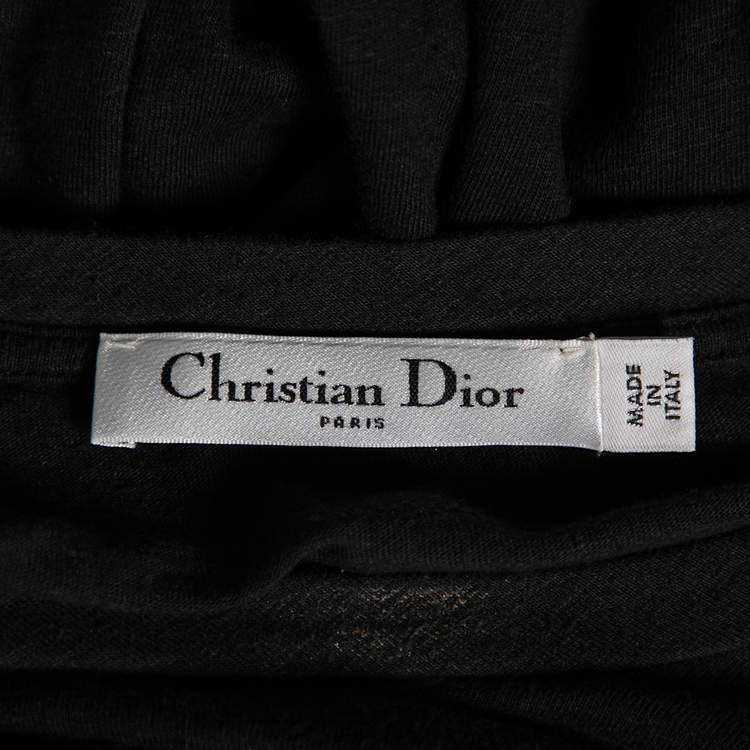 Pre Owned Dior Black Printed Cotton Short Sleeve T-Shirt M