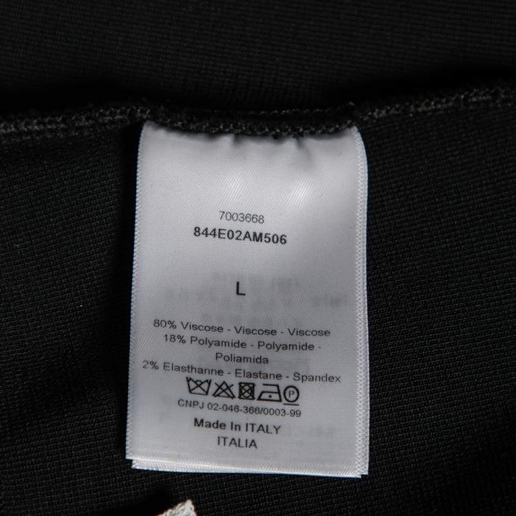 Pre Owned Christian Dior Black Logo Band Detail Knit Bralette Top L