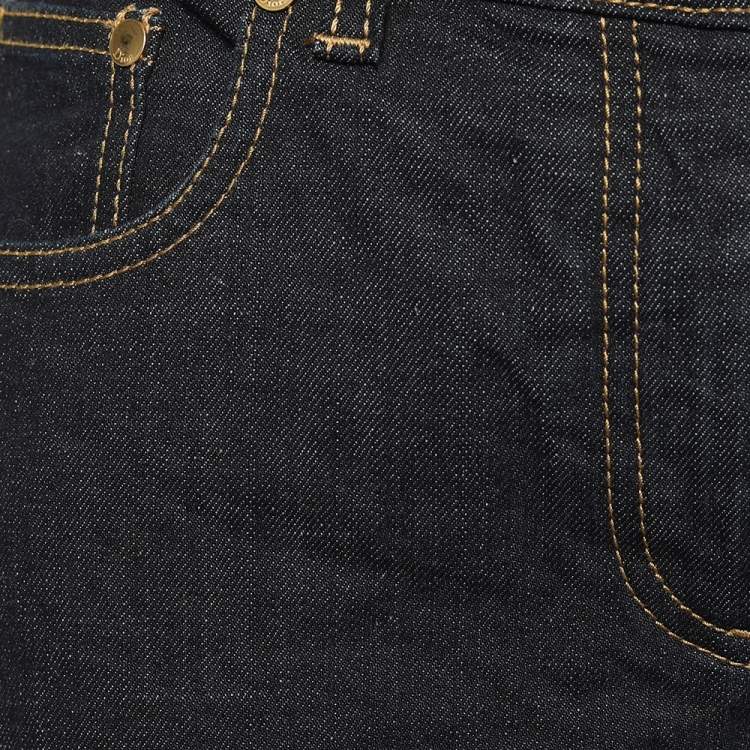 Pre Owned Christian Dior Navy Blue Denim Bell Bottom Jeans M