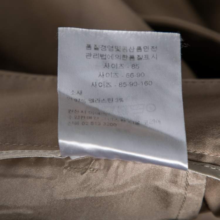 Pre Owned Dior Beige Cotton Front Button Embellished Trousers L