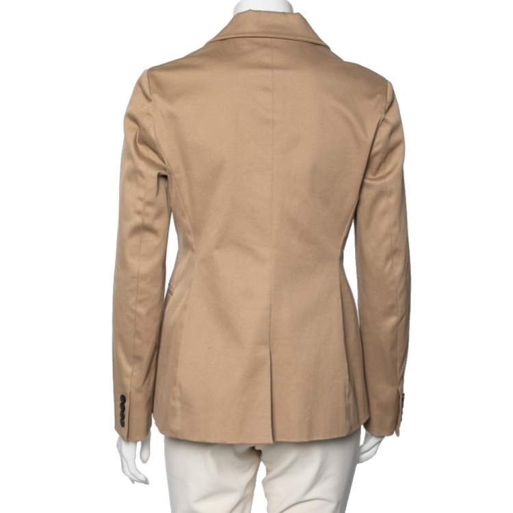 Pre Owned Dior Beige Cotton Single Breasted Blazer M