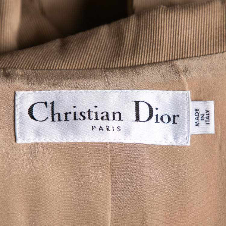 Pre Owned Dior Beige Cotton Single Breasted Blazer M