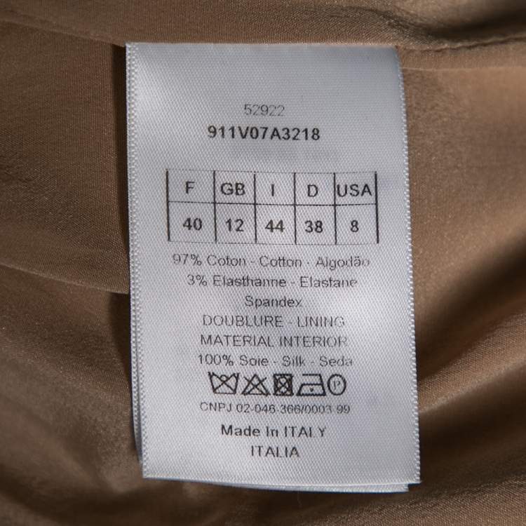 Pre Owned Dior Beige Cotton Single Breasted Blazer M