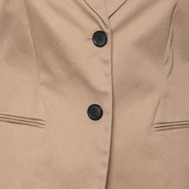 Pre Owned Dior Beige Cotton Single Breasted Blazer M