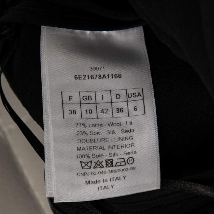 Pre Owned Dior Black Wool Crepe Sleeveless Short Dress M 