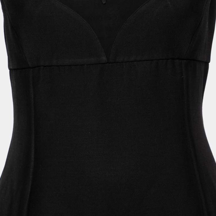 Pre Owned Dior Black Wool Crepe Sleeveless Short Dress M 