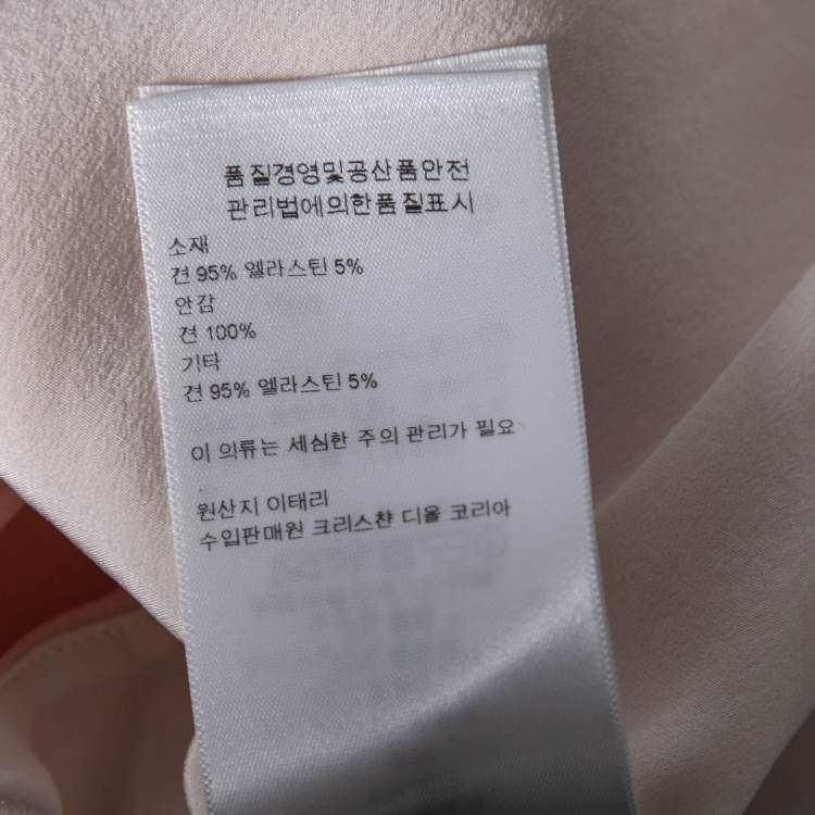 مملوكة مسبقًا Dior Pink & Cream Silk Crepe Overlay Draped Sleeveless Top M