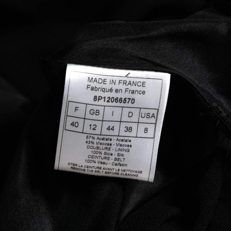 Pre Owned Dior Black Crepe Ruffled Midi Dress M