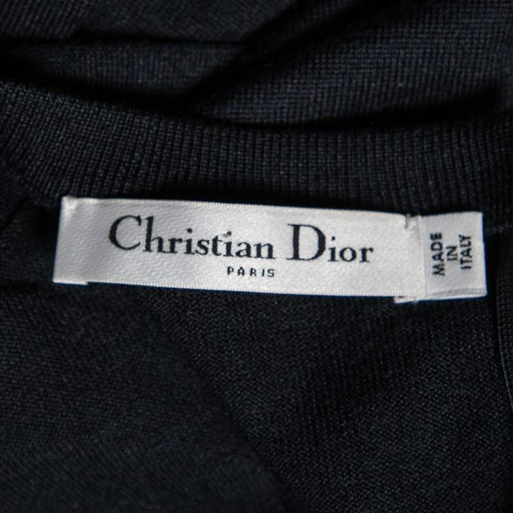 Pre Owned Dior Navy Blue Wool Drawstring Detail Jumpsuit S