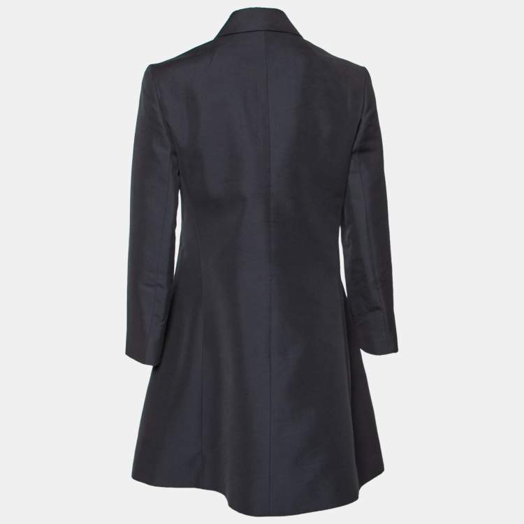 Pre Owned Dior Blue Cotton Sequin Embellished Double Breasted Blazer M