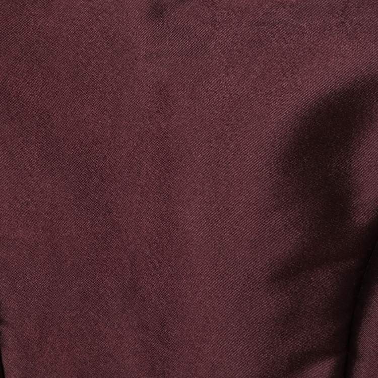 Pre Owned Dior Burgundy Silk Sleeveless Asymmetric Peplum Top S