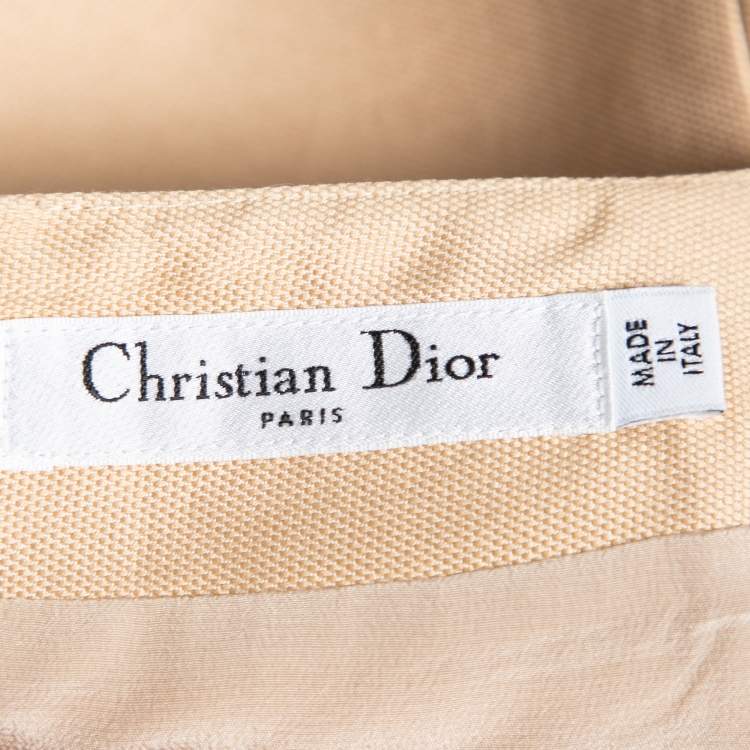 مملوكة مسبقًا Dior Beige Cotton Back Slit Detailed Skirt M