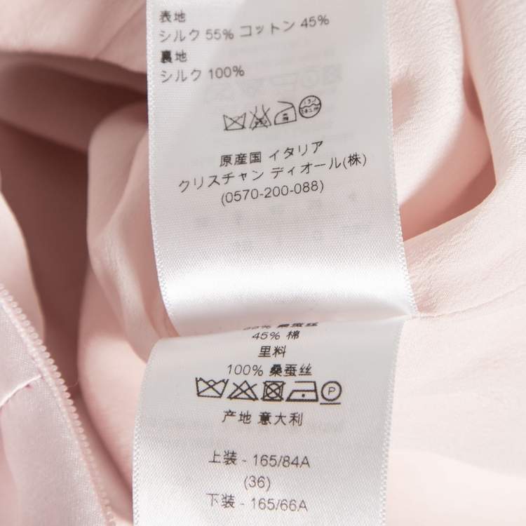 مملوكة مسبقًا Dior Blush Pink Silk Slit Detailed Pleated Midi Dress S