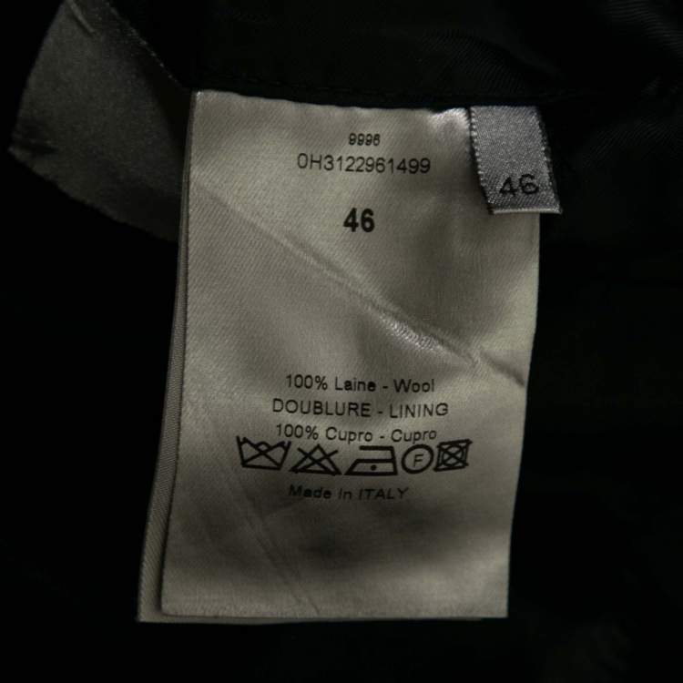 Pre Owned Dior Black Wool Long Sleeve Blazer XL