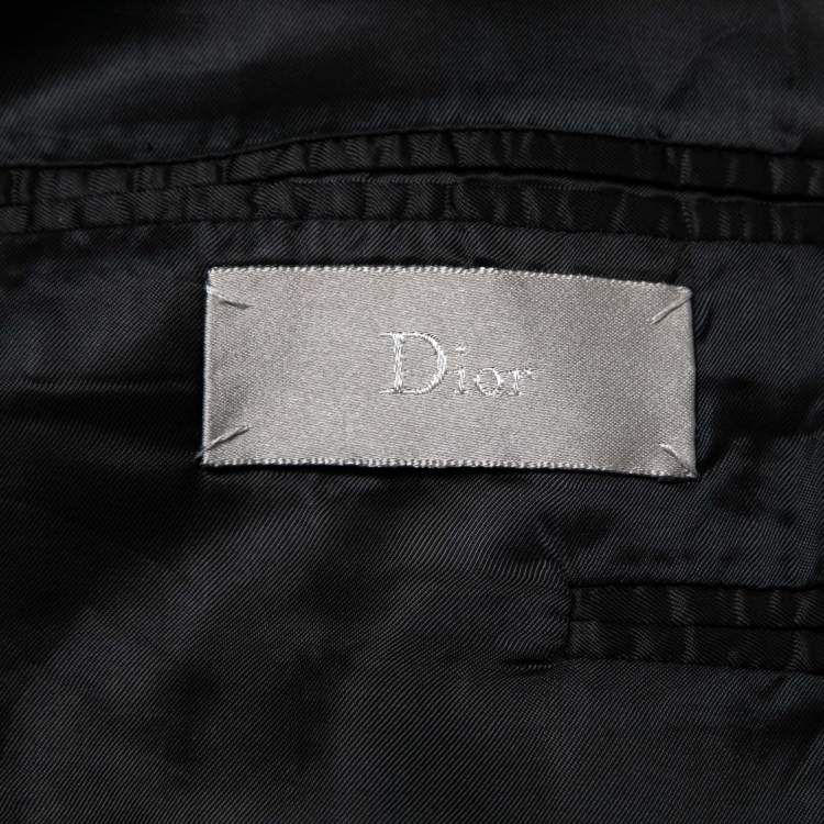 Pre Owned Dior Black Wool Long Sleeve Blazer XL