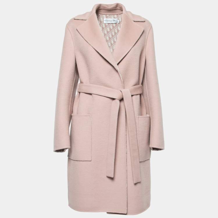 Dior Dusky Pink Wool Belted Coat M Dior The Luxury Closet