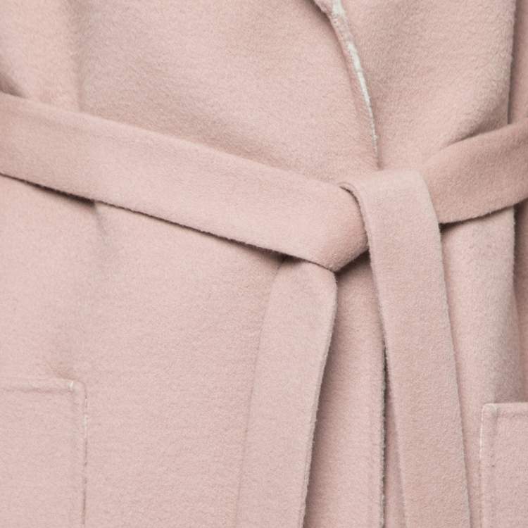 Pre Owned Dior Dusky Pink Wool Belted Coat M 