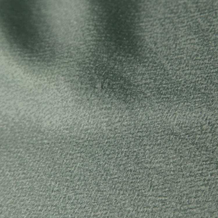 Pre Owned Dior Vintage Green Textured Silk Satin Gathered Sleeveless Dress M