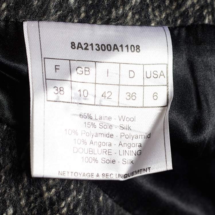 Pre Owned Christian Dior Dark Grey Wool Blend Pencil Skirt M