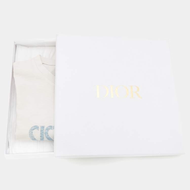 مملوكة مسبقًا Christian Dior Ecru Sisterhood is Global Cotton Linen T-Shirt S