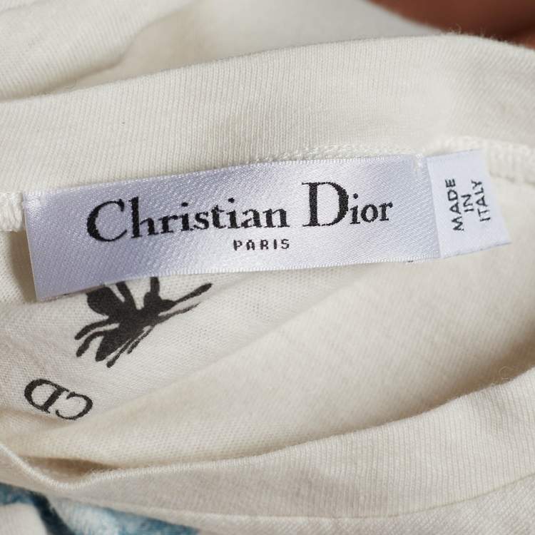 مملوكة مسبقًا Christian Dior Ecru Sisterhood is Global Cotton Linen T-Shirt S