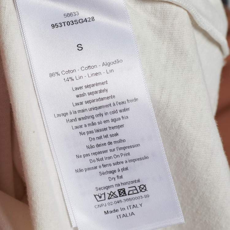 مملوكة مسبقًا Christian Dior Ecru Sisterhood is Global Cotton Linen T-Shirt S