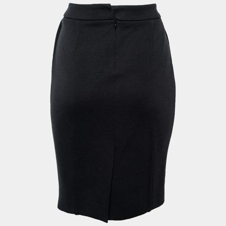 مملوكة مسبقًا Dior Black Wool Pencil Skirt M