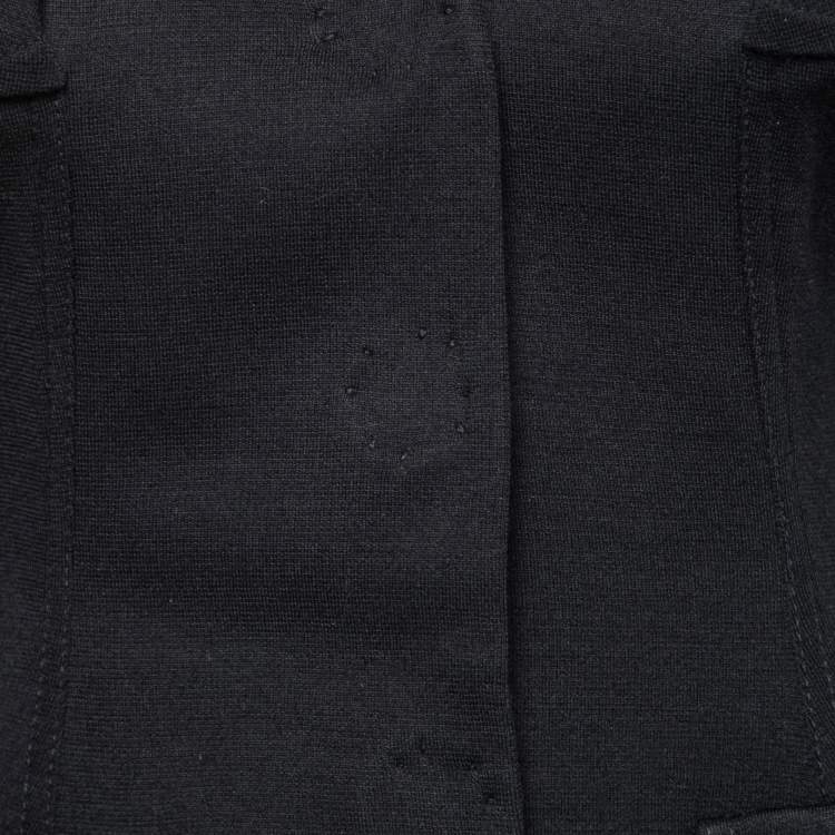 Pre Owned Dior Black Wool Flared Long Sleeve Jacket M