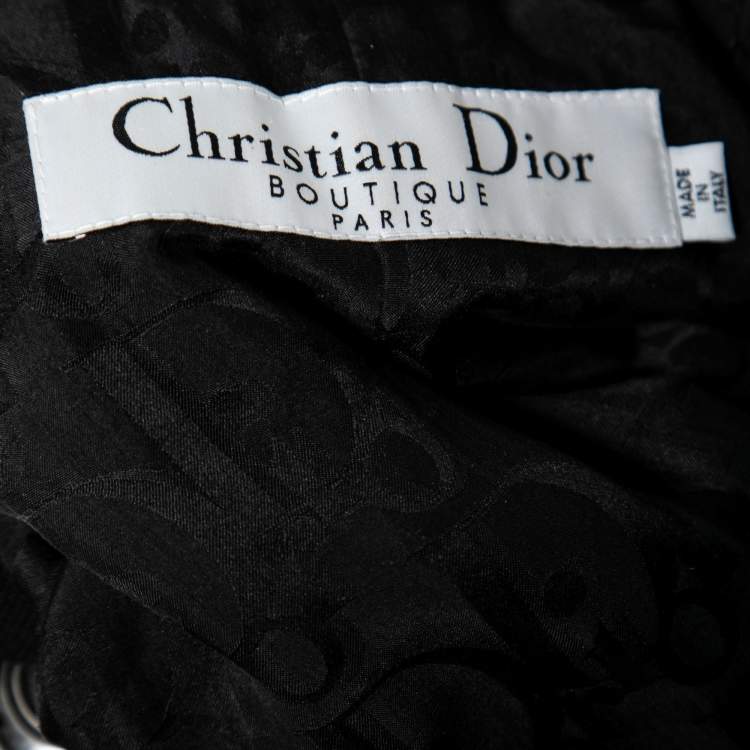 Pre Owned Dior Black Wool Flared Long Sleeve Jacket M