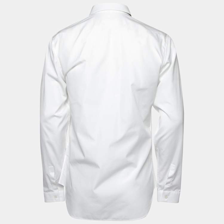 Pre Owned Dior White Cotton Button Front Shirt M
