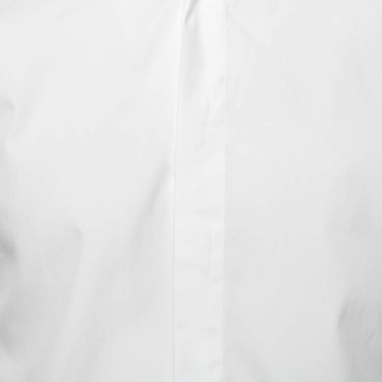 Pre Owned Dior White Cotton Button Front Shirt M