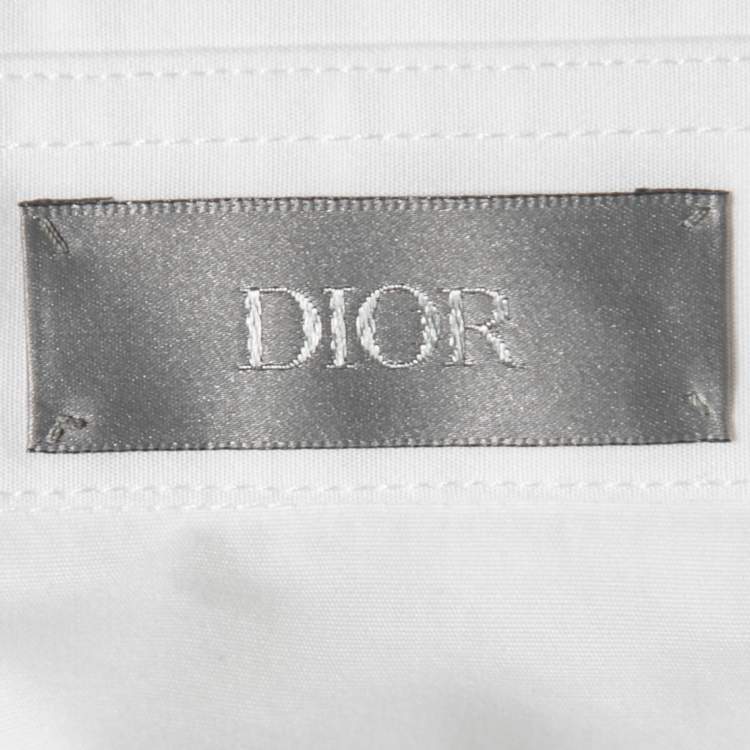 Pre Owned Dior White Cotton Button Front Shirt M