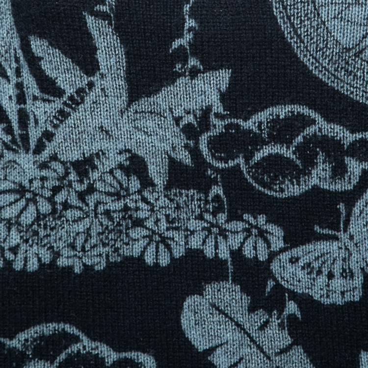 Pre Owned Dior Blue Cashmere Drawstring Detail Sweater M