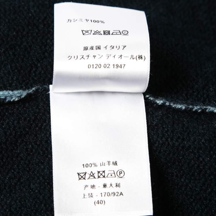 Pre Owned Dior Blue Cashmere Drawstring Detail Sweater M