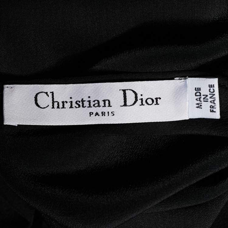 Pre Owned Dior Black Silk Lace Sleeveless Sheath Dress S