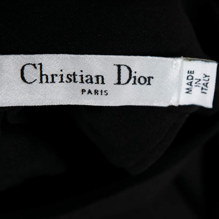 Pre Owned Dior Black Silk Halter Neck Sleeveless Top L