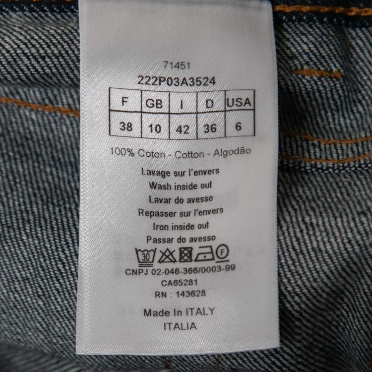 Pre Owned Dior Blue Denim 8 Straight Fit Cropped Jeans M Waist 30"