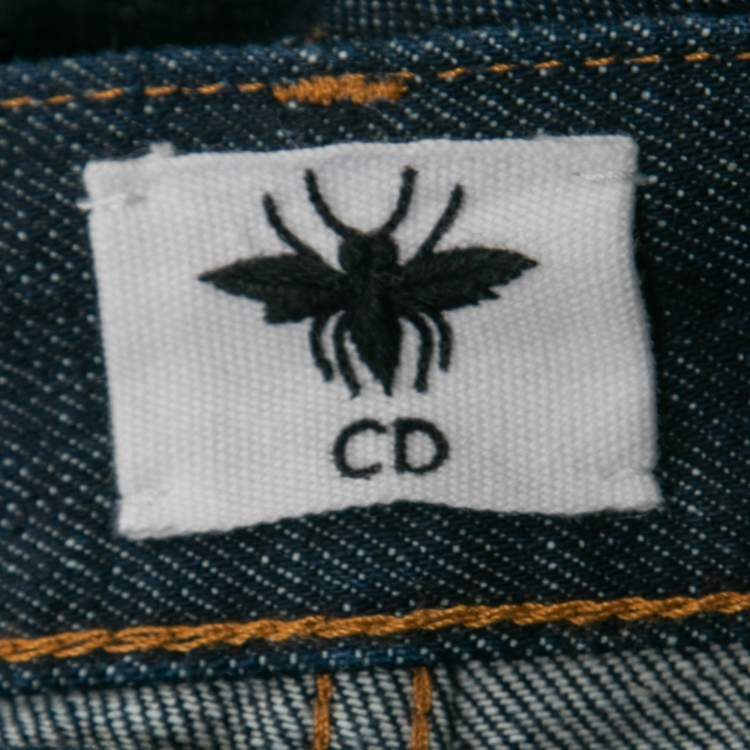 Pre Owned Dior Blue Denim 8 Straight Fit Cropped Jeans M Waist 30"